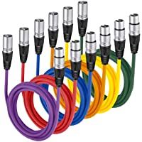 Neewer XLR macho a XLR hembra Micrófono de color- Cables Cables de goma apantallado- balanceado Cables (Verde- Azul…